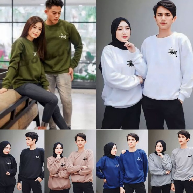 Gaya Kaos Couple Pasangan Tussy  Kaos Pria Wanita Lengan Panjang  Kaos Kapelan Cewek Cowk  Sweatshir