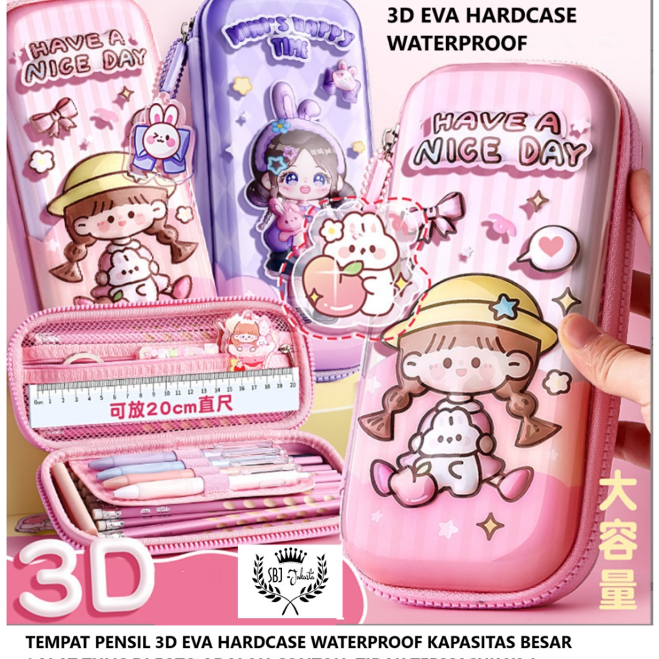 

Kotak pensil tempat pensil KBX original happy time 3D hardcase waterproof k Z5J3
