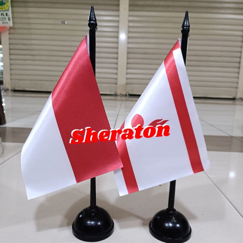 

tiang kayu meja+bendera sekolah Pramuka+Indonesia