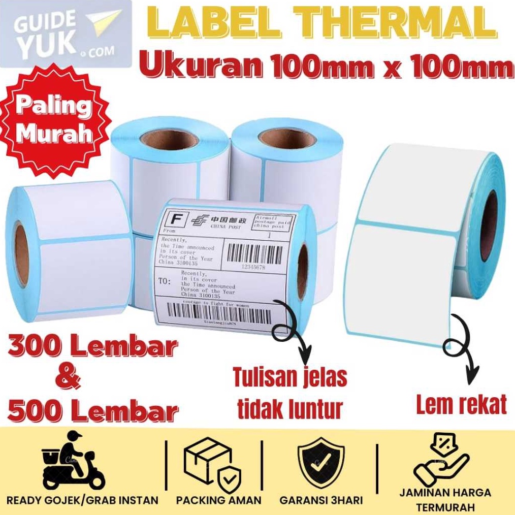 

BIG PROMO 1x1 Label Sticker Thermal Direct Thermal Sticker Kertas Thermal Label Thermal Kertas Stiker Resi Kertas Printer 5 lembar 3 lembar 11