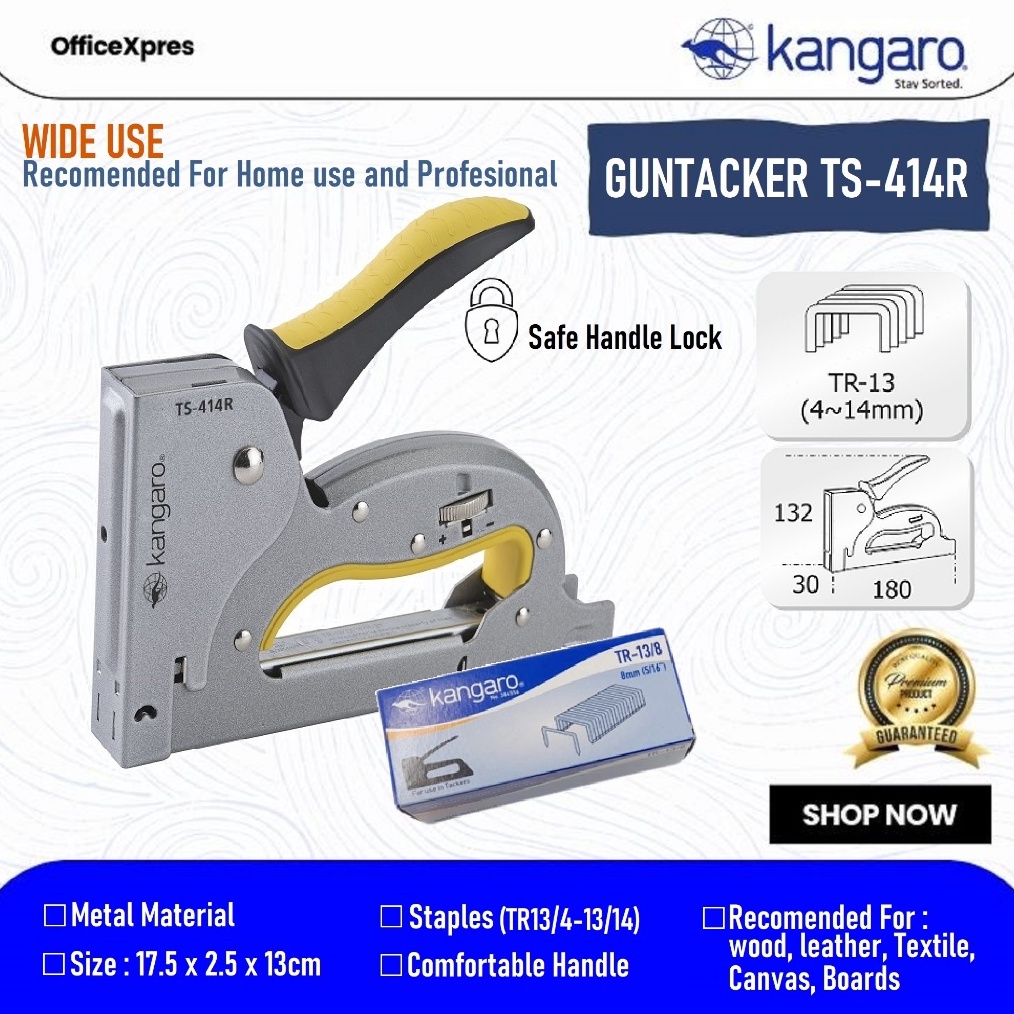 

Stapler Tembak Guntacker TS 414R Sejenis MAX TGA Stapler Sofa Staples Tembak Jok Motor Gun Tacker Kangaro p P1X7