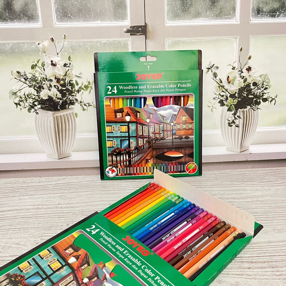 

Pensil warna JOYKO 24 pcs bisa dihapus 1 set colour pencil erasable CP115 kualitas terbaik termurah perlengkapan sekolah dan kantor terlengkap ready grosir dan cod u FM4