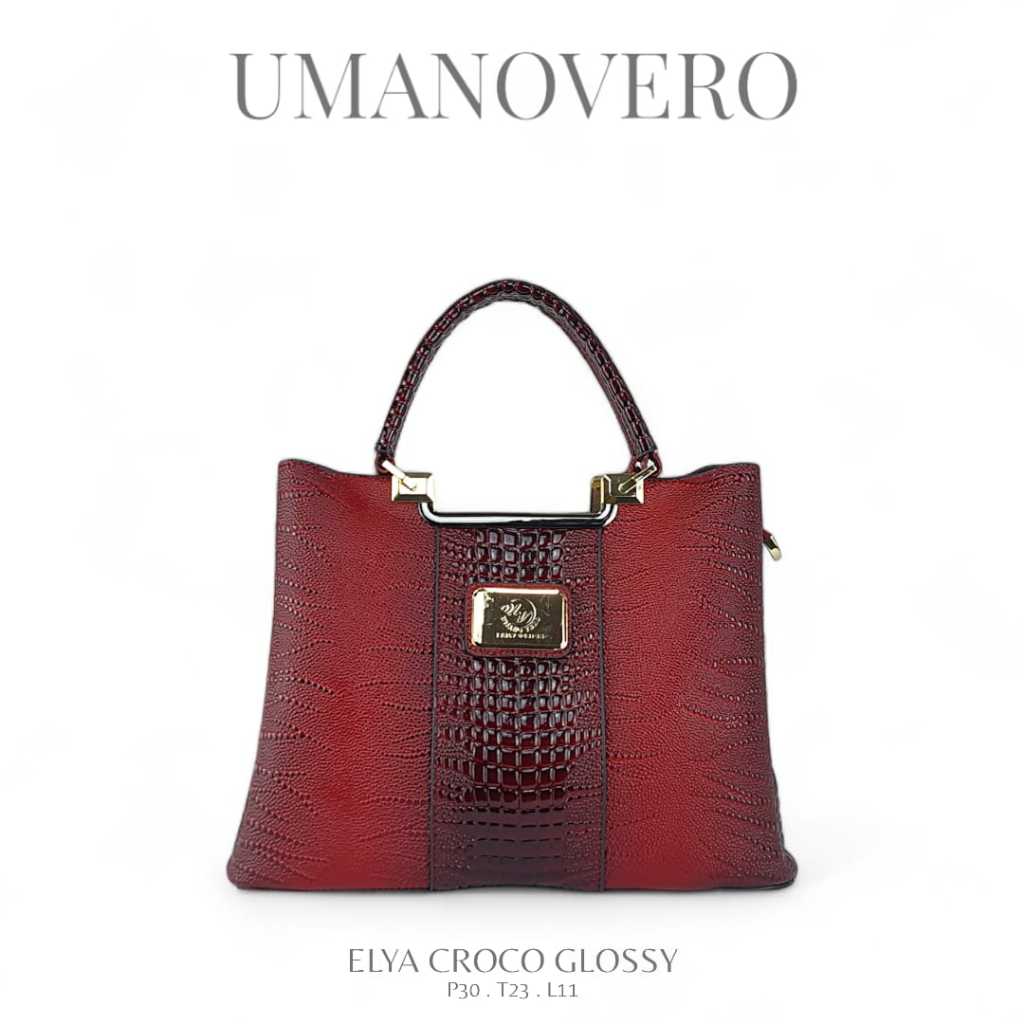 UMANO VERO TAS WANITA ELYA  CROCO GLOSY   3329 BAHAN CROCO GLOSY