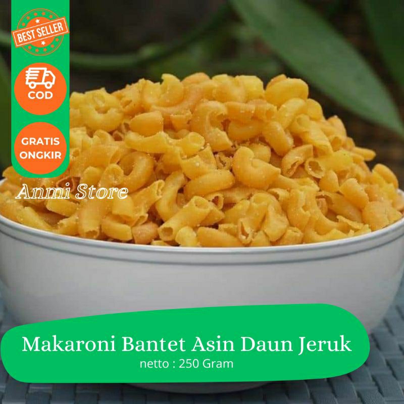 

Makaroni / Makroni / Macaroni Bantet Asin Daun Jeruk 250 Gram Cemilan Asin Renyah Gurih Murah