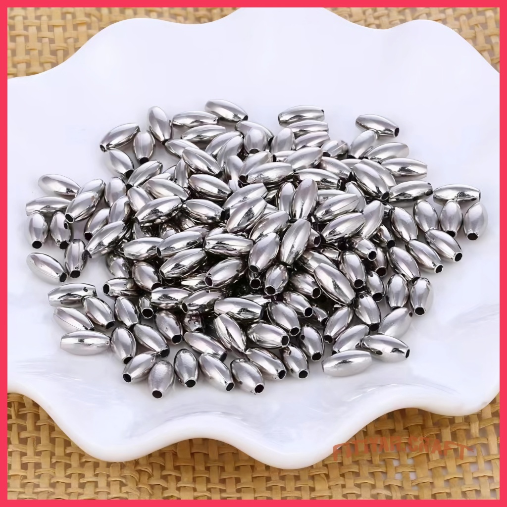 100 pcs Manik Manik Mote Padi Manik Spacer Model Padi DIY Aksesoris