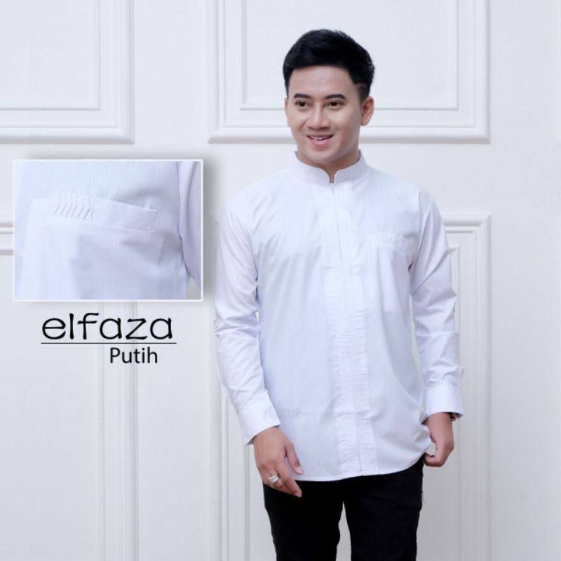 Baju Koko Habaib Putih Polos Lengan Panjang | Baju Koko Model Habaib Ammu