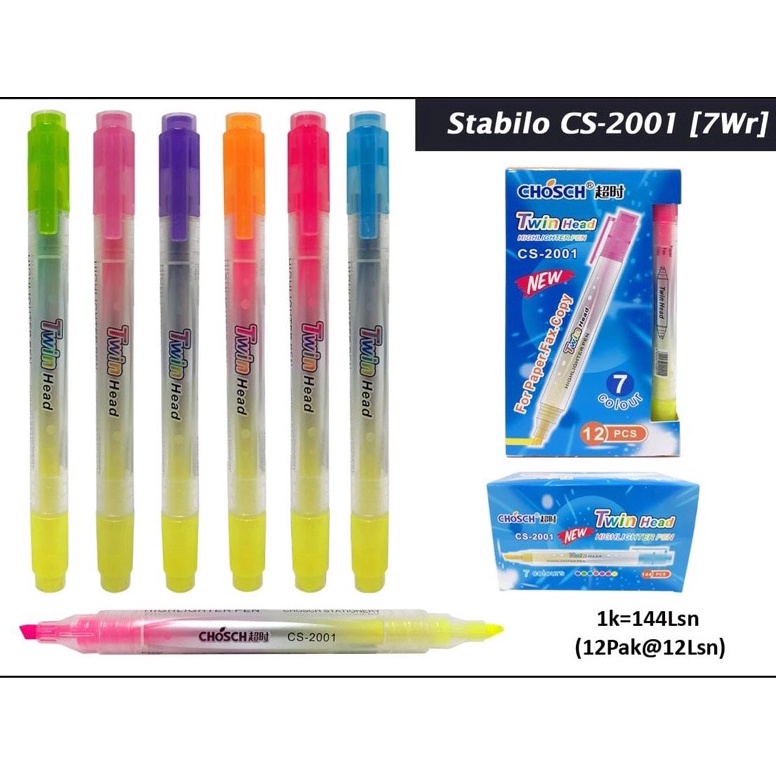 

Stabilo chosch twin head model 7 warna isi 12 pc r Z8B7