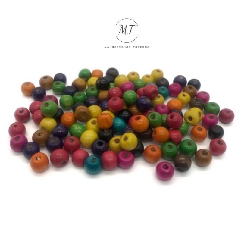 Mote Manik Kayu Bulat 8mm