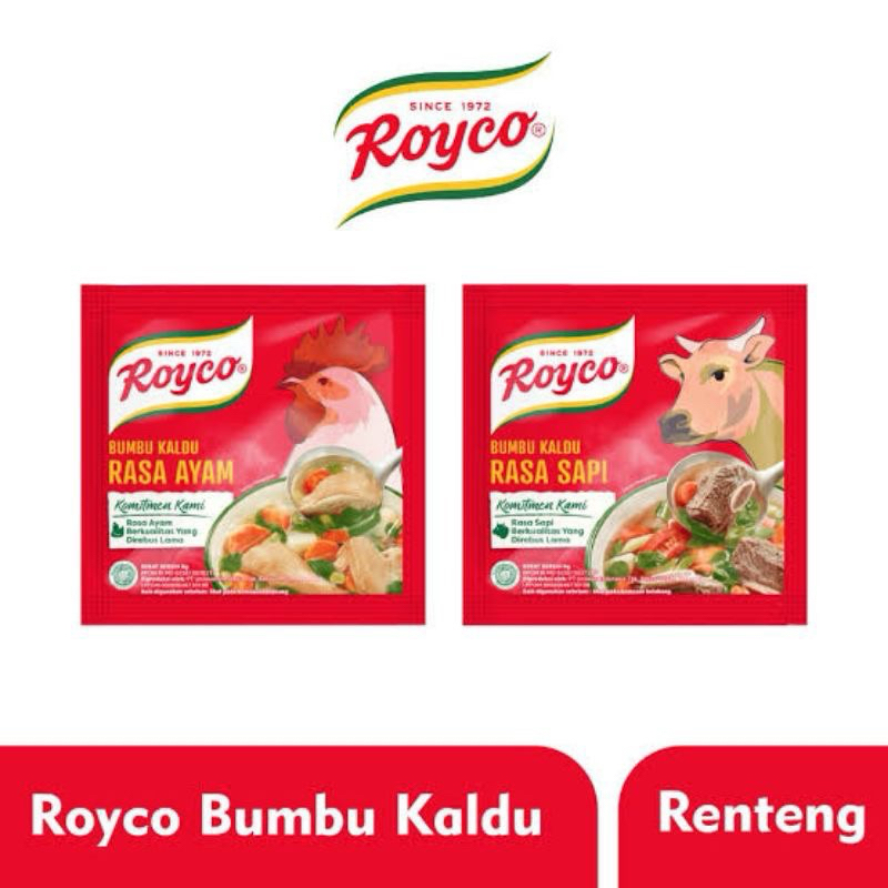 

Royco Bumbu Kaldu Ayam/Sapi 8gramx 12pcs (1 renceng)