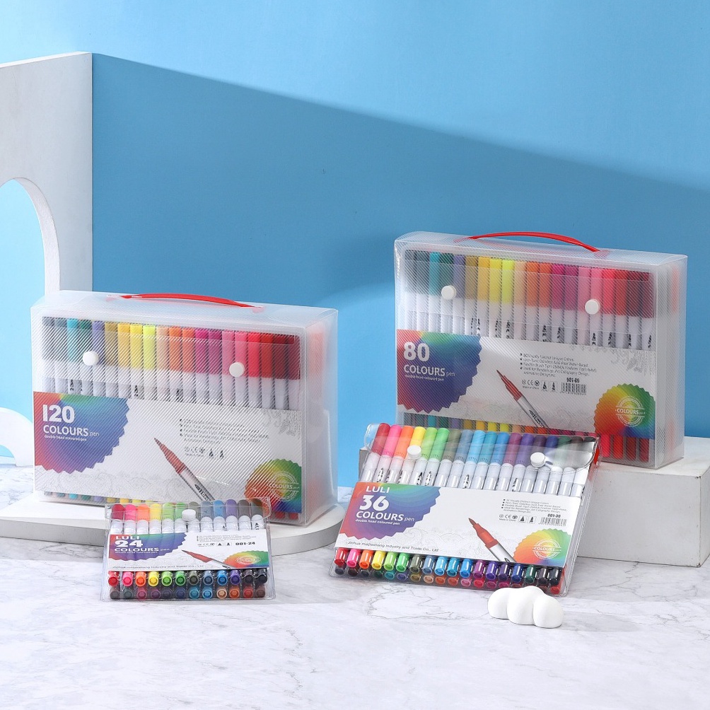 

1 Set Double Tip Brush Pen Spidol Warna Set 12 24 Spidol Brush Pen 2 Tips Spidol Set Marker Drawing Pen q I1N7