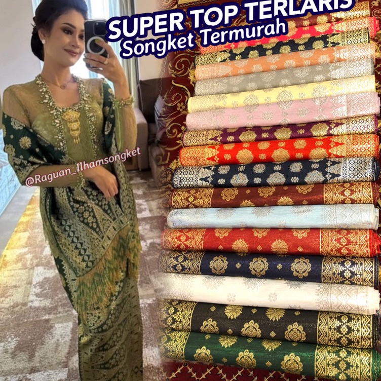 KODE C96K SUPER TOP TERLARIS Songket Palembang Termurah Ragam Motif Songket ATBM Songket Tenun mesin