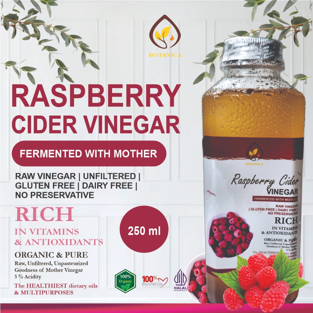 

Botanica Cuka Raspberry 250 ml Endapan Mother Fermentasi Probiotik / Raspberry Cider Vinegar Bragg