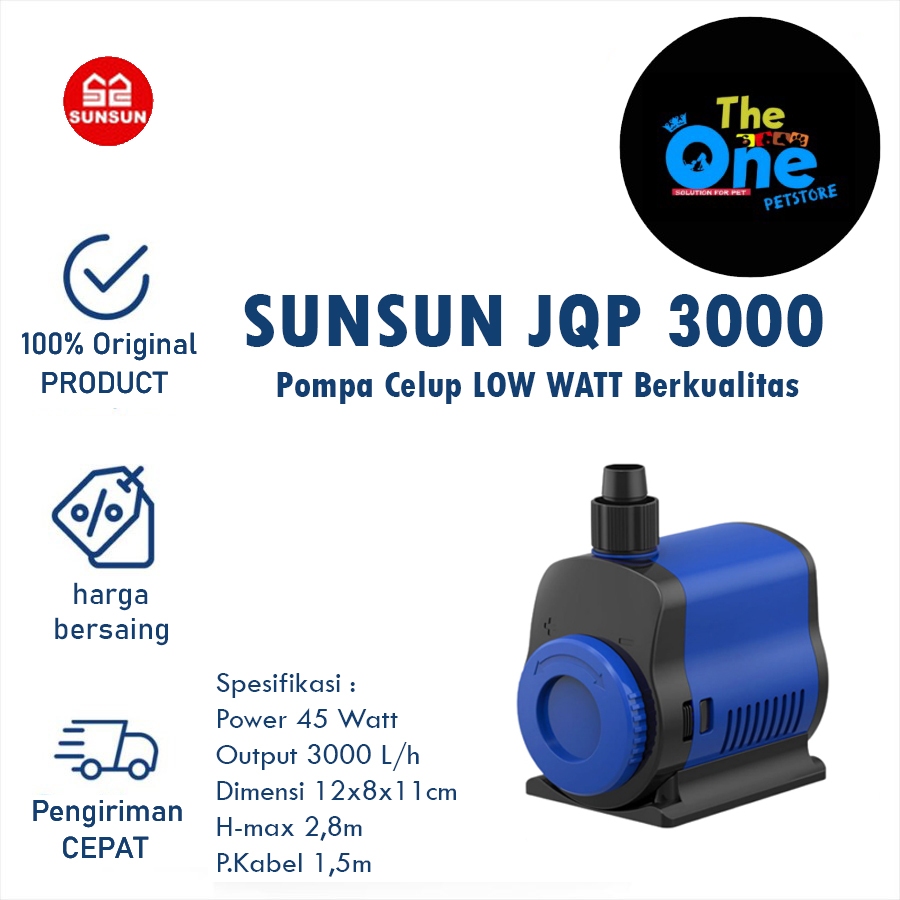 SUNSUN JQP 3000 Pompa Celup Kolam Aquarium Ikan Submersible Pump