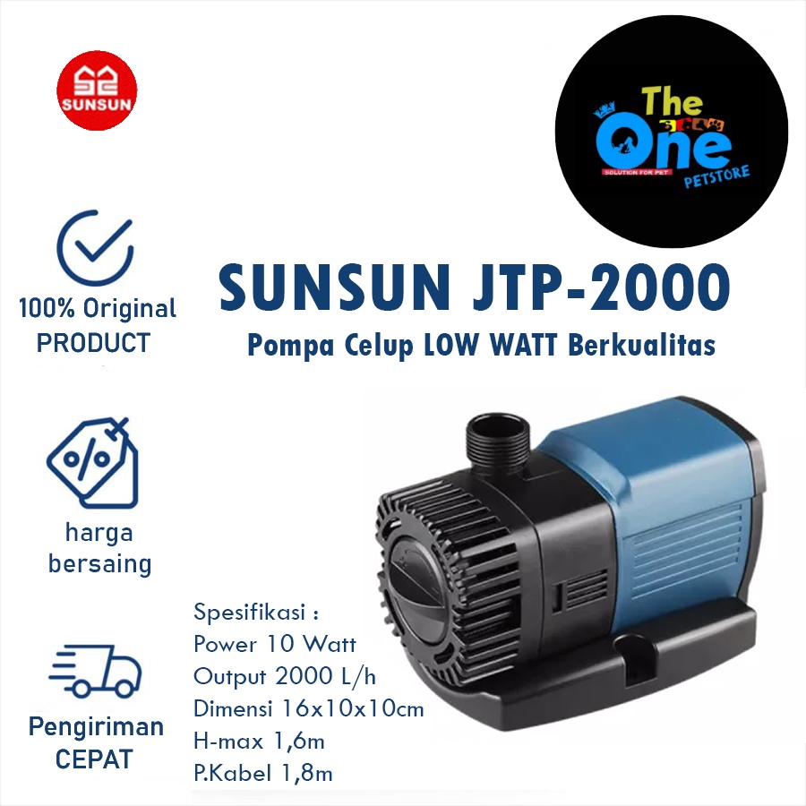 SUNSUN JTP2000 / JTP 2000 liter/jam Pompa Celup Kolam Rendah Daya