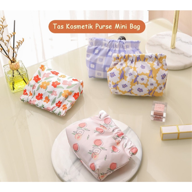KW057 Tas Kosmetik Tempat Lipstik Bedak Cushion Kunci Dompet Koin Pembalut Make Up Pouch Mini Bag
