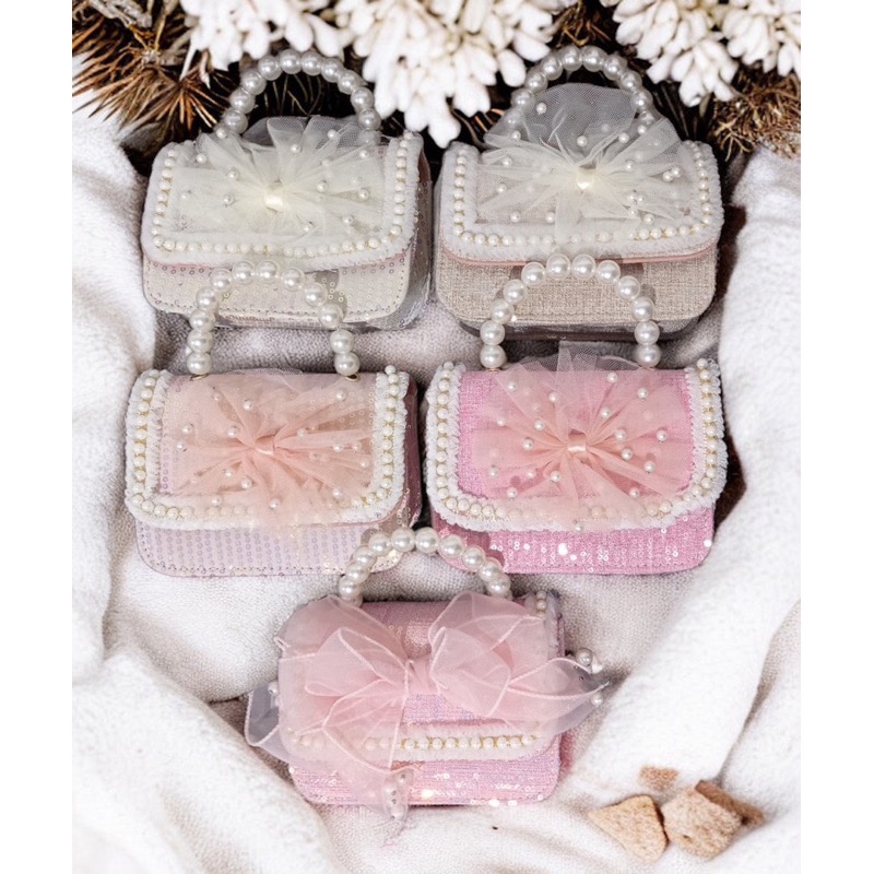 Tas Slempang Mutiara Anak Pearl Chantily Import Tas Korea Anak Tas Pesta Tas Hangout Mutiara