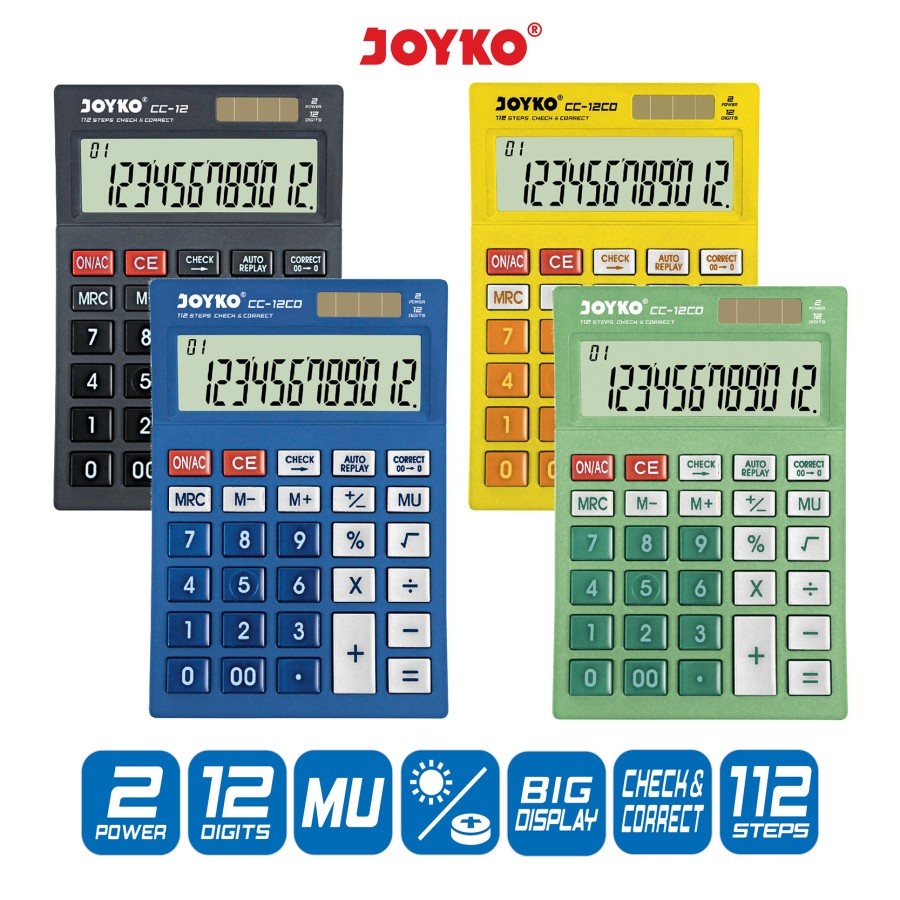 

CALCULATOR JOYKO CC-12CO KALKULATOR 12 DIGITS MESIN HITUNG