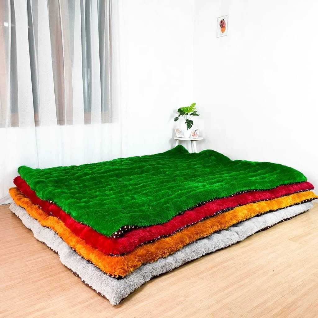 RB KASUR LANTAI TEBAL JUMBO BULU RASFUR BERBAGAI UKURAN BONUS 2 BANTAL GRATIS AST