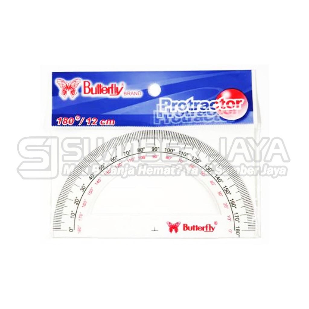 

Penggaris Busur Derajat Lubang Butterfly Penggaris Protactor 180 Derajat 10cm/12cm