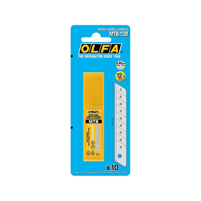 

(Khusus BATAM) OLFA MTB-10/B Medium-Sized Spare Blades 12.5mm | Refill / Isi Ulang Cutter (10 pcs)