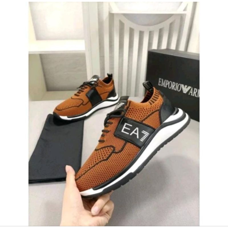 sepatu sneaker shoes EA7 coklat sepatu import fashion  branded