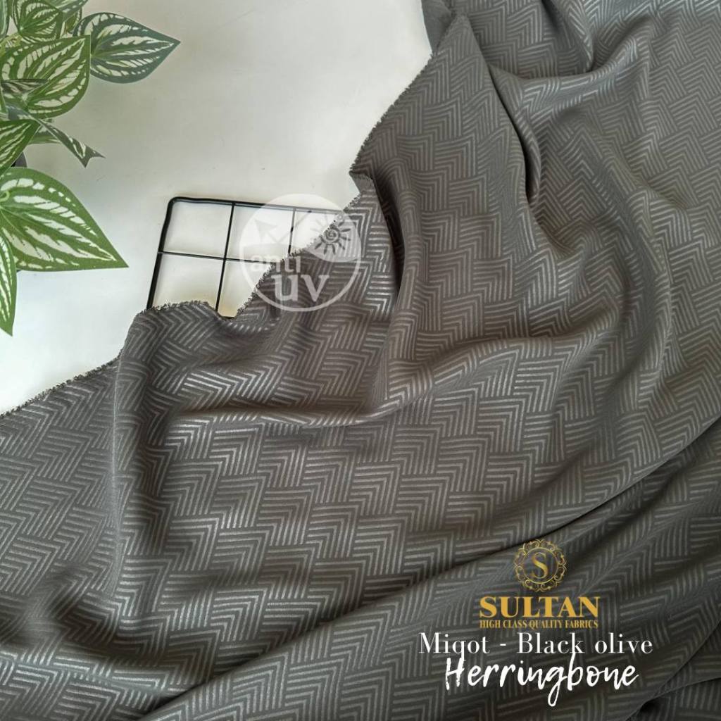 Kain Aabaya Sultan Miqot Anti Uv Emboss Herringbone