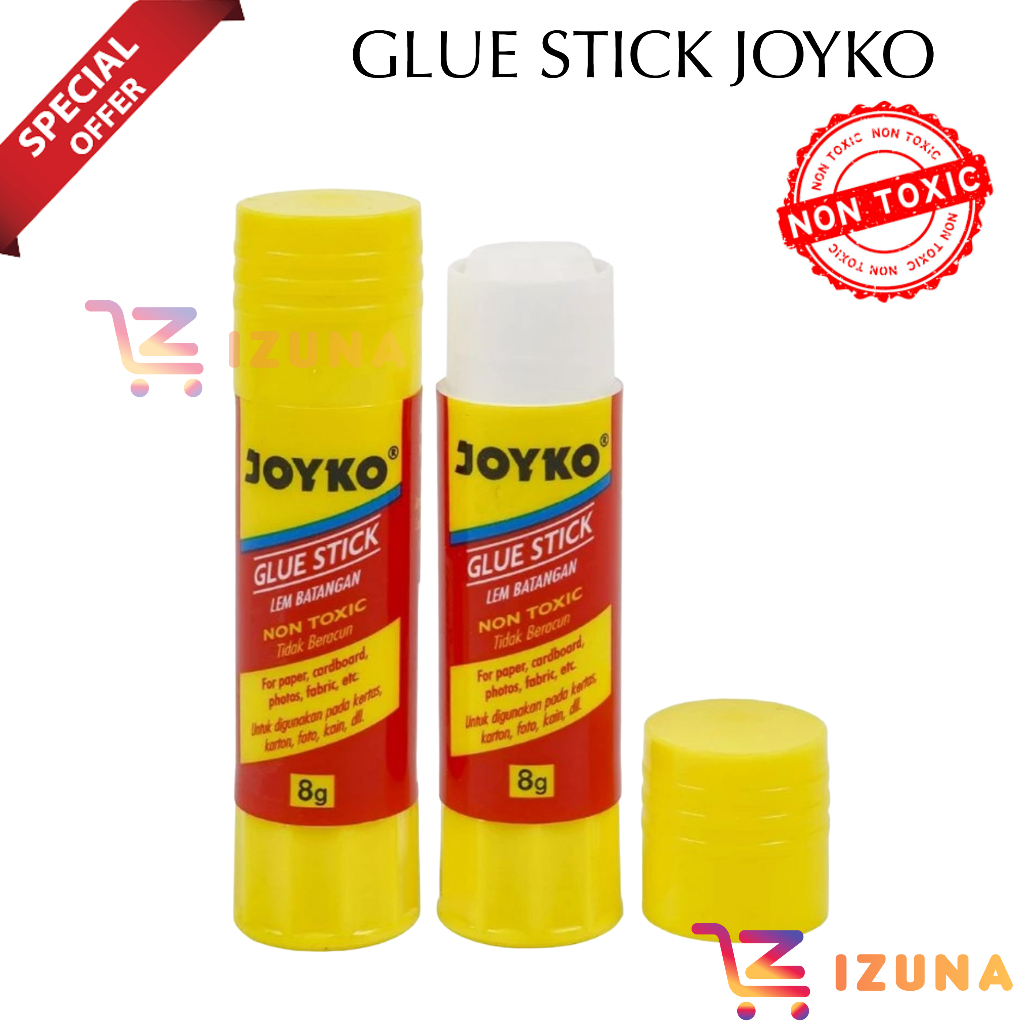 

[IZUNA] ATK001 LEM STICK JOYKO / GLUE STICK / GLUE STIK JOYKO 8GR / LEM BATANGAN / LEM KERTAS NON TOXIC / GLUE STICK LEM KERTAS / LEM STICK / LEM BATANG JOYKO