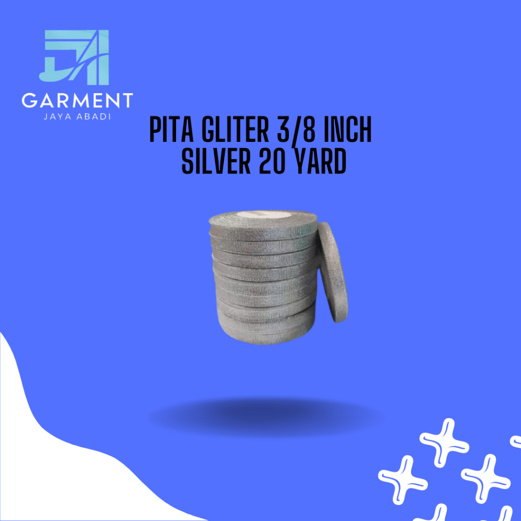 

Pita Glitter Silver 3/8 Inch 20 Yard Premium Product (Per 1 Rol)