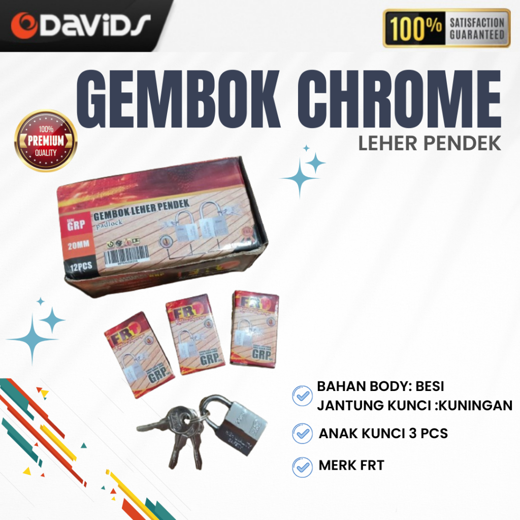 Gembok Pagar Rumah Anti Karat Maling Kamar Pager Air Chrome 30mm