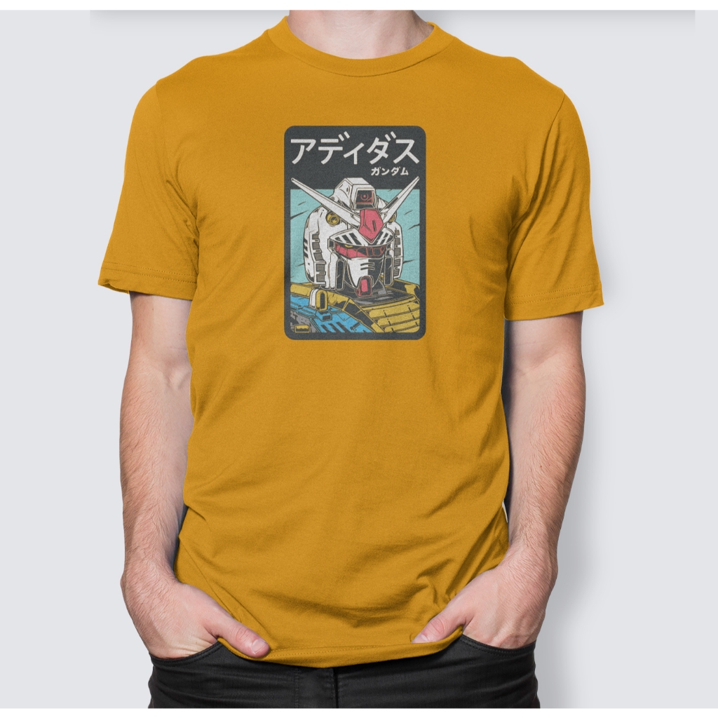 [UPPAREL] Kaos T Shirt Anime Gundam Series Kaos Dsitro T Shirt Kuning Anime Gundam