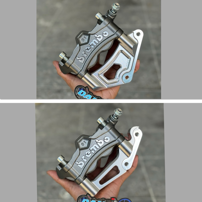 Kaliper M50 4 Piston Monoblok Set Breket 300mm & 320mm Full CNC PNP Ninja Megapro Tiger CB150R Old