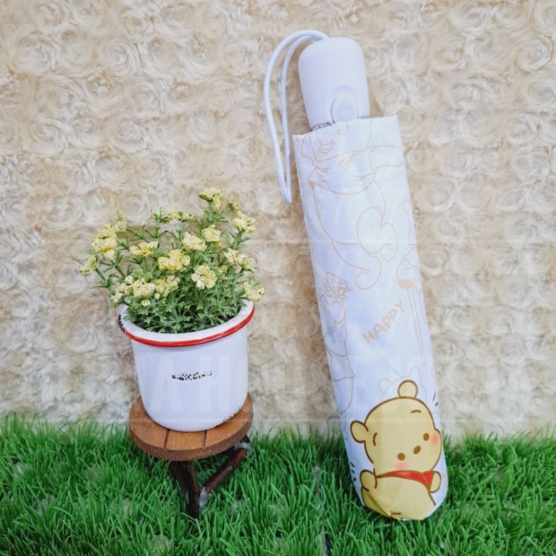 Payung Pooh Putih Payung Lipat Motif Winnie The Pooh Payung Travel Pooh