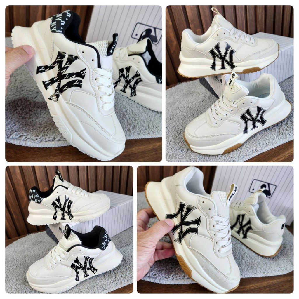 Sepatu Sneakers Pria Wanita Unisex MLB-Korea Window CHUNKY RUNNER Classic Monogram NEW YORK YANKEES 