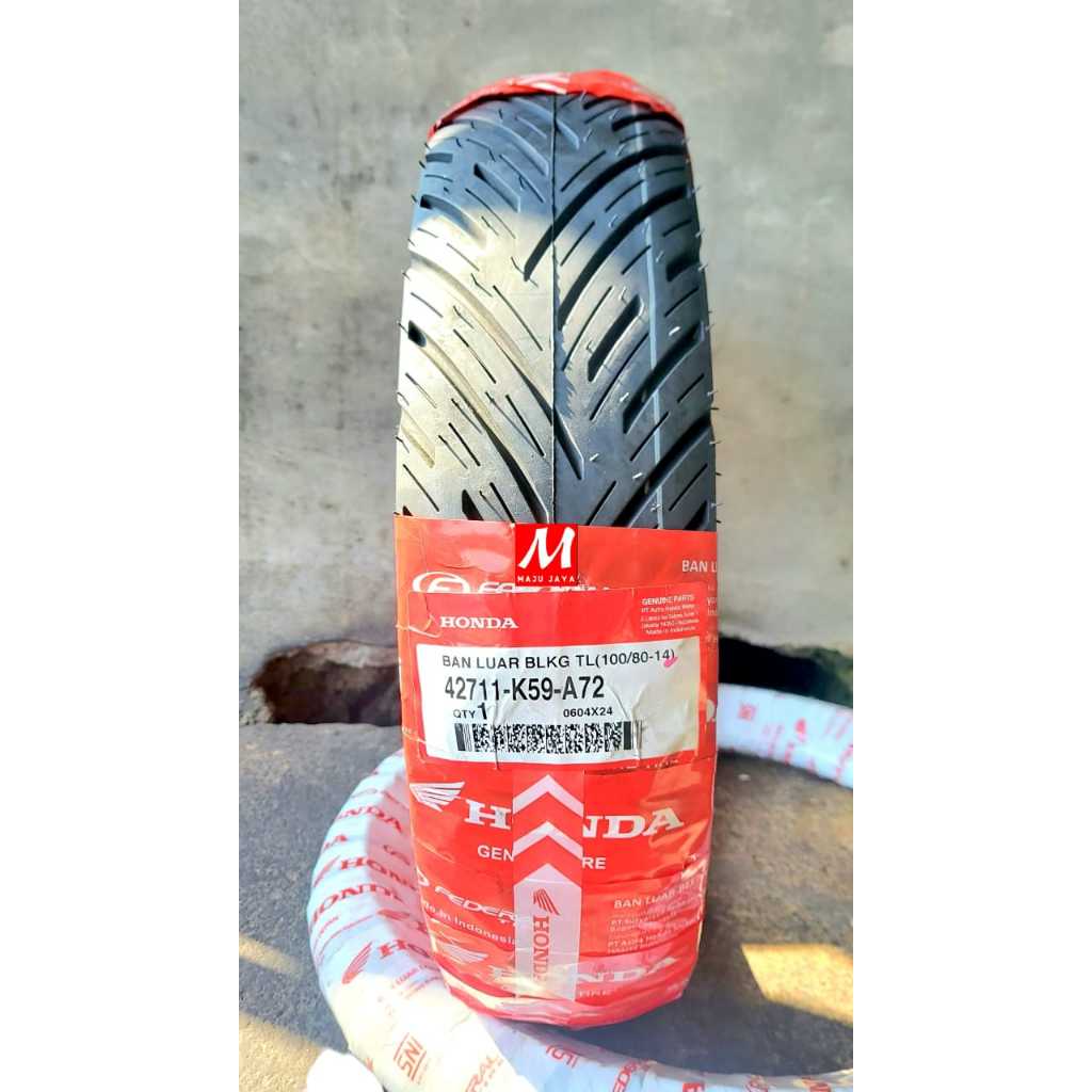 BAN AHM HONDA 100/80-14 RING 14 TUBELES ban luar 100/80-14 ban 100/80-14 ban ahm ban honda ban feder