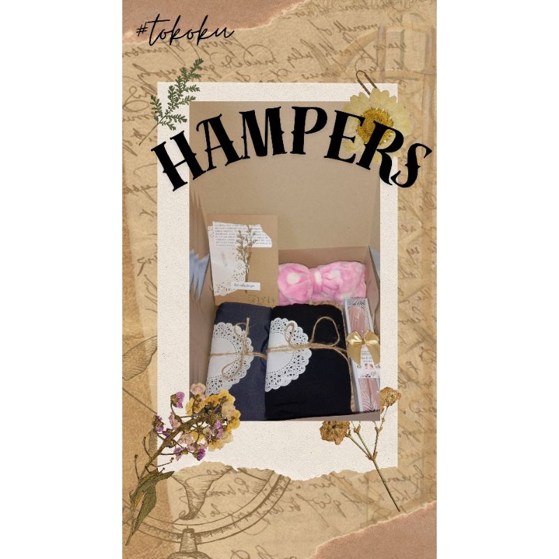 

Hampers hijab segi empat homemade/souvenirkece/souvenirlucu