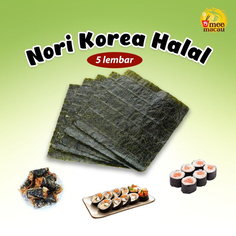 

Nori Korea 5 Lembar Halal Roasted Seaweed Untuk Sushi Kimbap Gimbap Dimsum Gimari Halal Termurah 100% Rumput Laut Murni