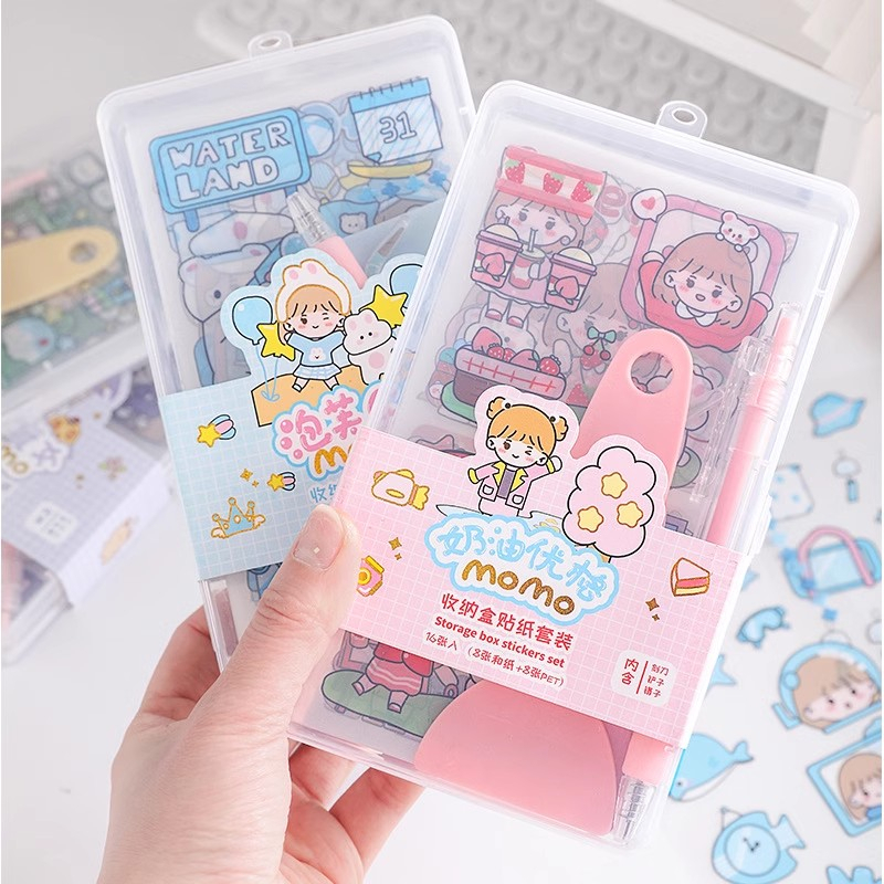 

STICKER MOMO + STORAGE BOX 100L ANTIAIR SCRAPBOOK PULPEN