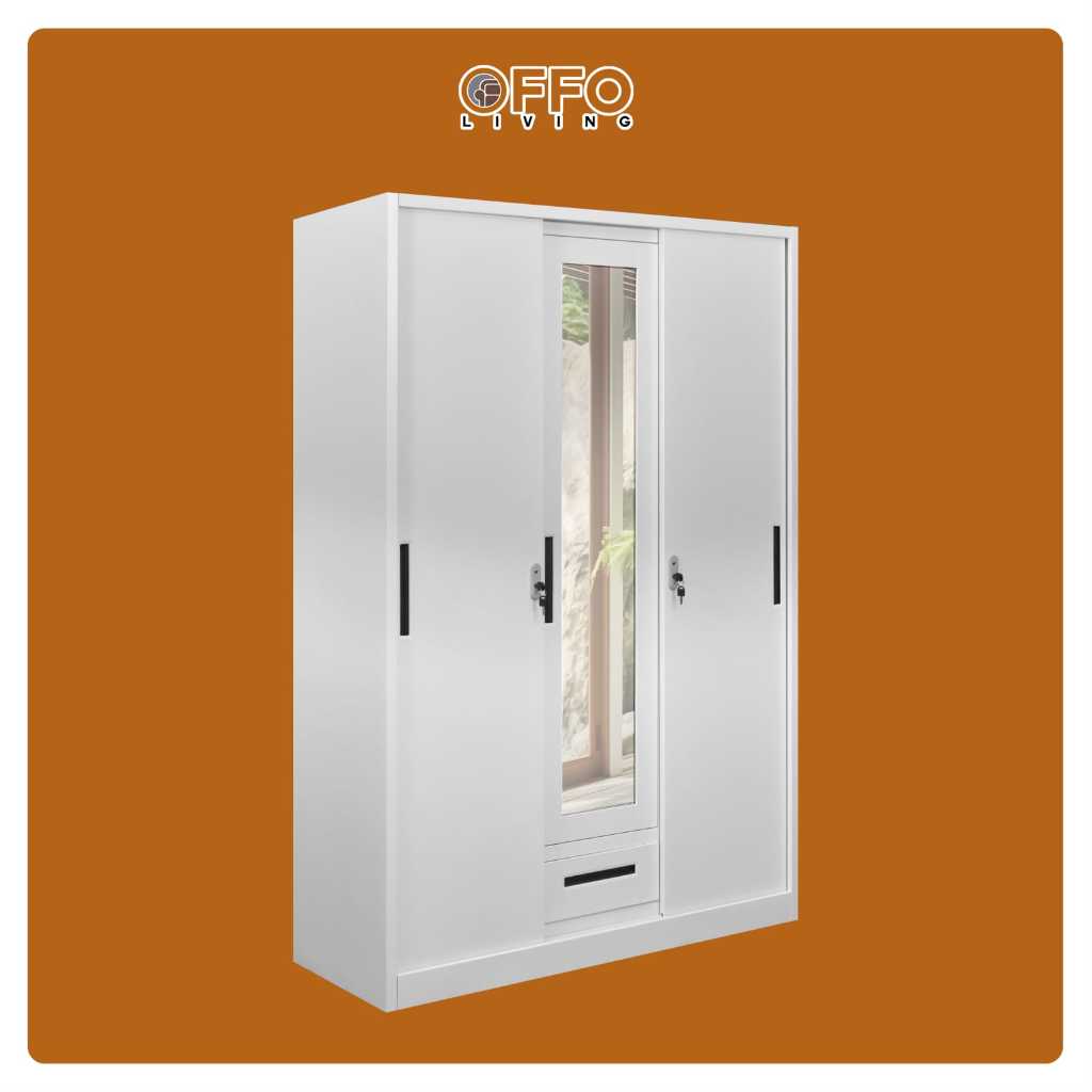Offo Living - Lemari Besi Sliding 3 dan 4 Pintu
