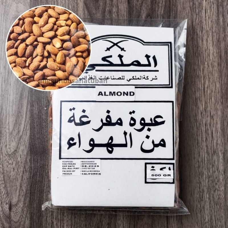 

KACANG ALMOND 500 GRAM PREMIUM AL-MALIKI SIAP MAKAN // kacang almond packed by nabila untuk oleh-oleh haji dan umroh