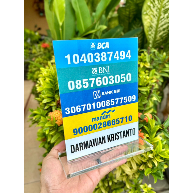 

BAHAN TEBAL KUAT AKRILIK MEJA 15x20 BISA CUSTOM REKENING BANK