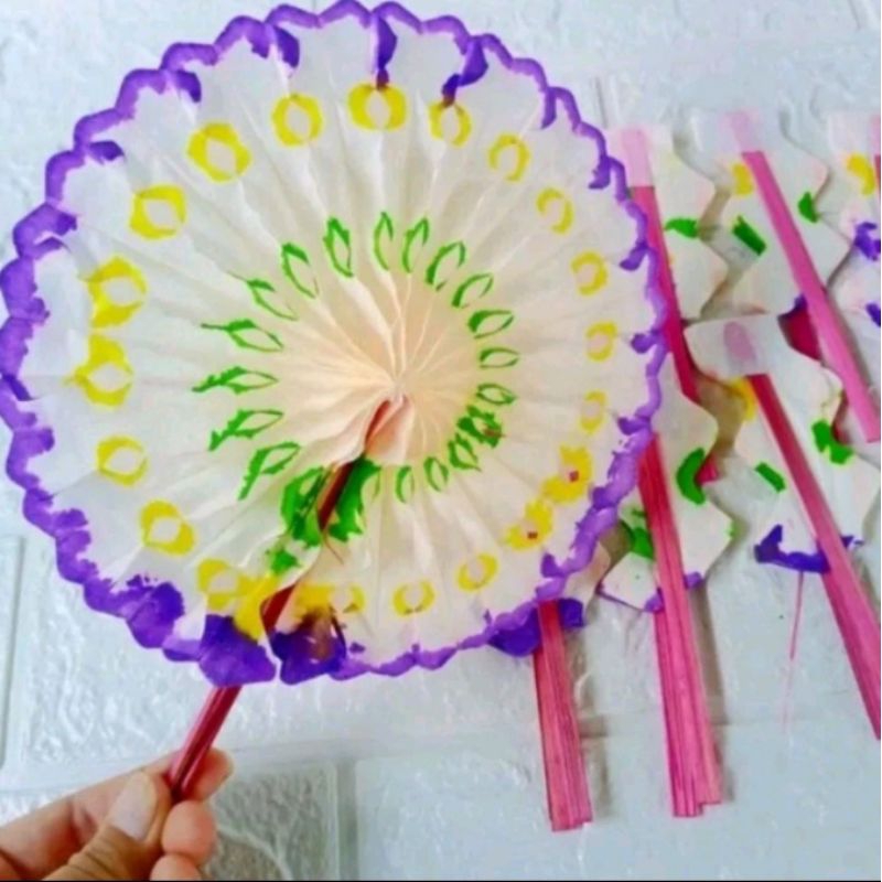 Mainan Kipas Kertas Mainan Kipas Jadul isi 20pcs