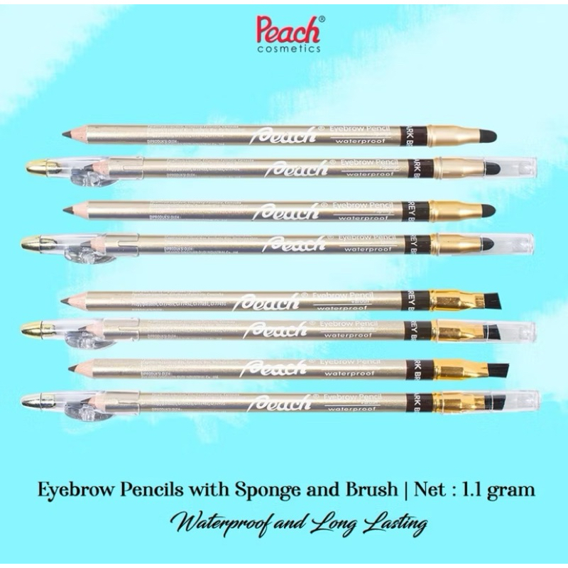 EYEBROW PEACH PENCIL ALIS PEACH PENSIL ALIS SPONS BRUSH KUAS PENSIL ALIS ISI 2 EYEBROW