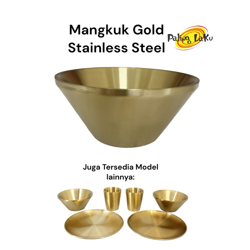 Mangkuk korea Stainless Gold 1 pc - Mangkok Double Wall Tebal Berkualitas / mangkok korea