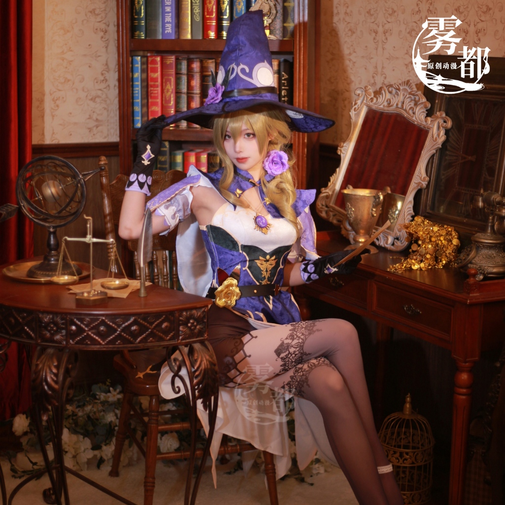 【wudu】 Genshin Impact cosplay Lisa cosplay costume and Lisa wig / Lisa shoes
