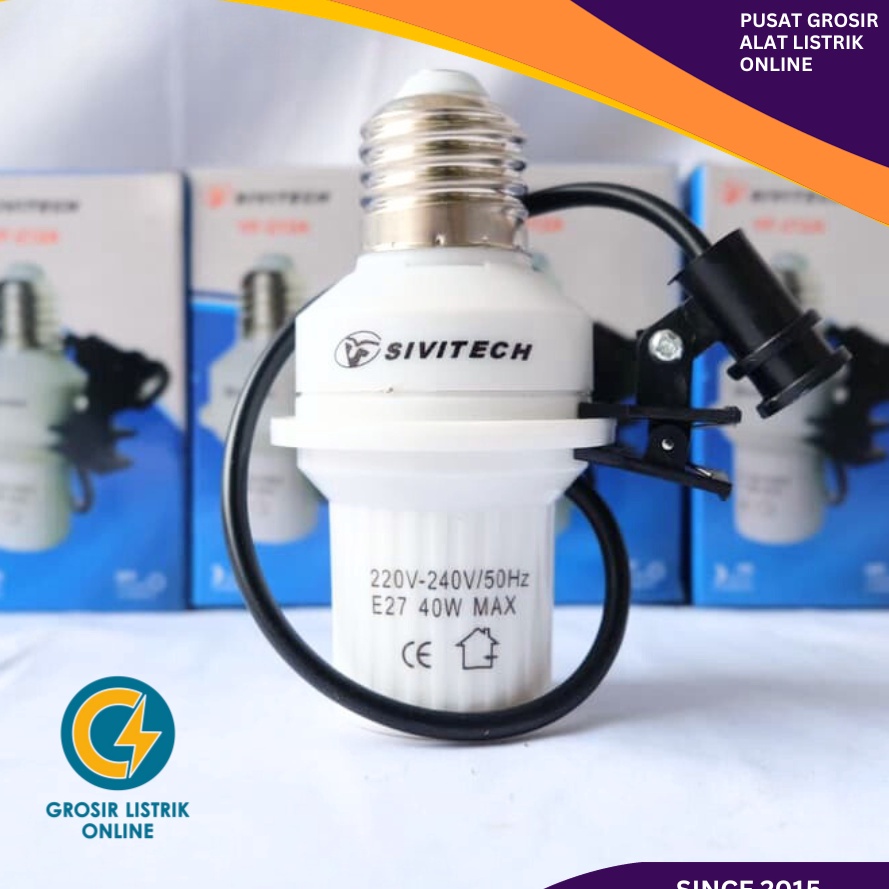 KODE E68W FITTING SENSOR CAHAYA OTOMATIS LAMPU TIMER SIANG MATI DAN MALAM HIDUP JALAN E27 MURAH GROS
