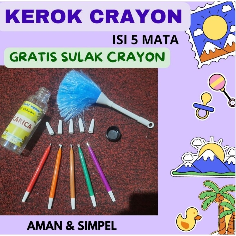 

Alat Kerik Gores Crayon CARICA Isi 5 Kemasan Ekonomis Bonus Sulak Crayon