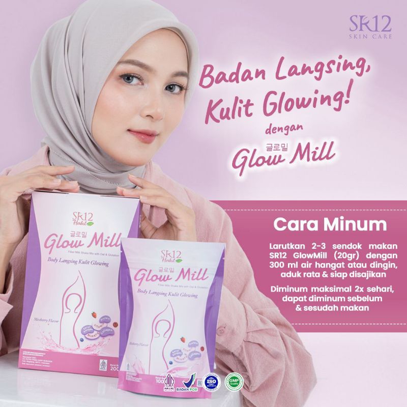 

Glow Mill SR12 100gr minuman susu bubuk rendah lemak baik untuk diet