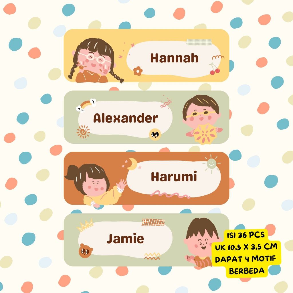 

36-42 Pcs Stiker Label Buku Pelajaran Custom Free Desain