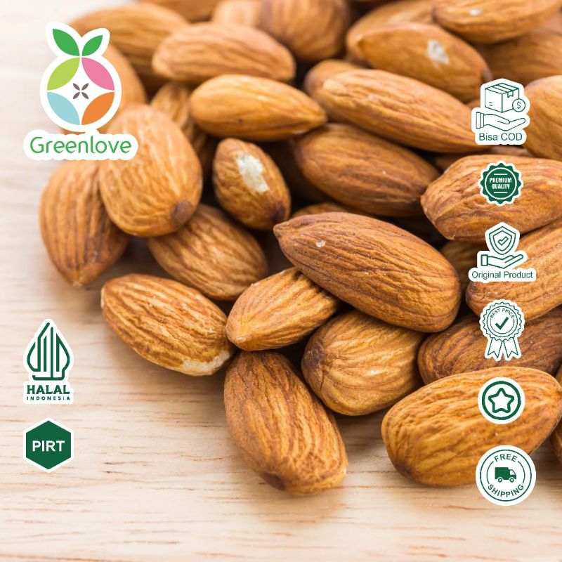 

almond utuh grade A mentah / kacang almond