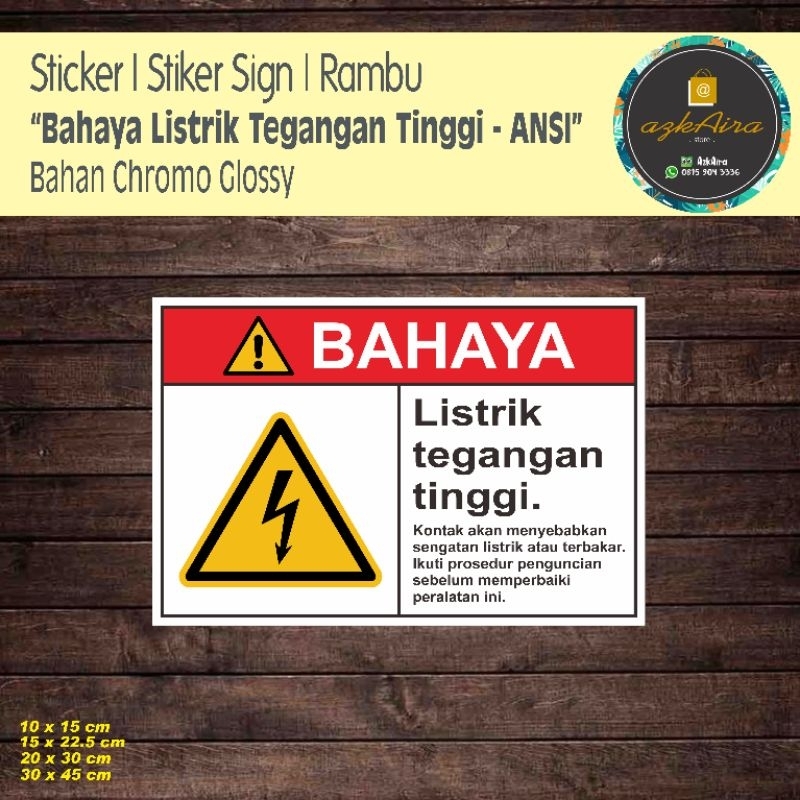 

Sticker Stiker Sign Bahaya Listrik Tegangan Tinggi - ANSI